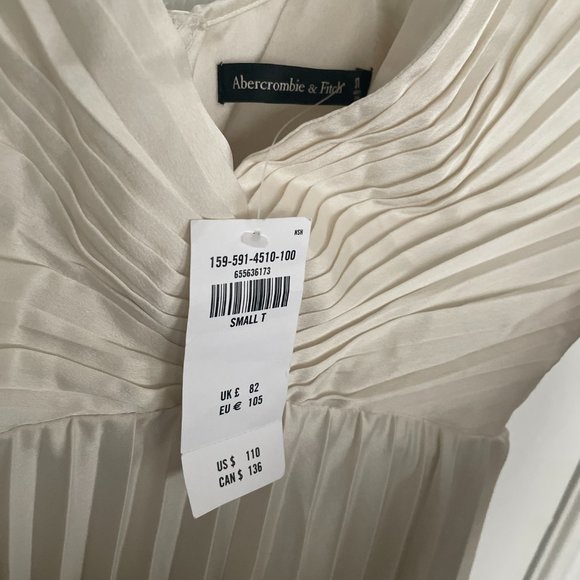 NWT Abercrombie & Finch Pleated Dress (Champaign) - Picture 5 of 6